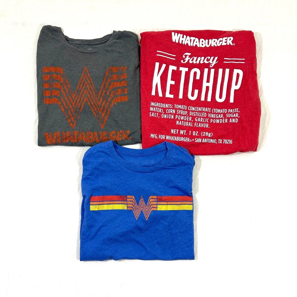 Whataburger Shirt Mens Graphic Tee Lot Of Three Size XL Gray Red Blue